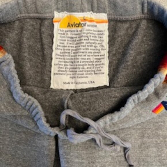 Aviator Nation Gray Joggers with Velvet Red and Gold Stripes - Picture 3 of 5